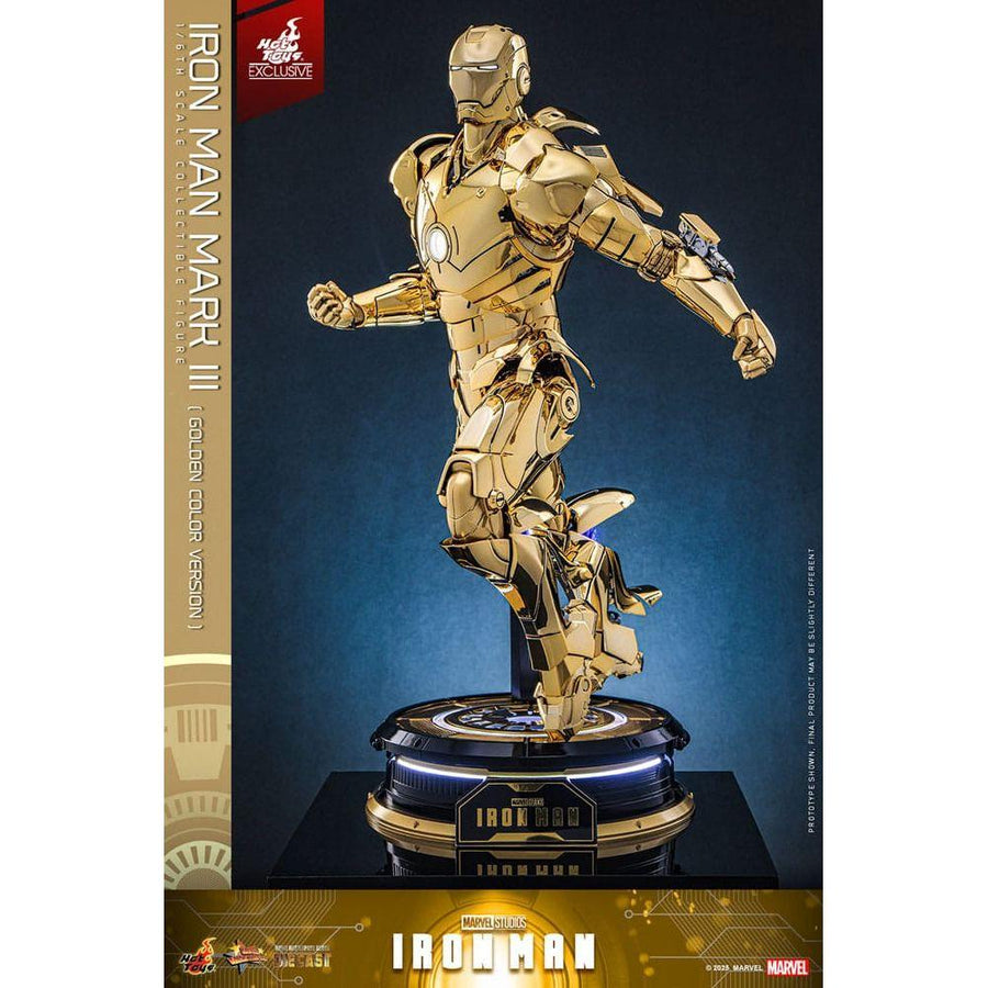 Iron Man Movie Masterpiece Diecast Action Figure 1/6 Iron Man Mark III (Gold Color Version) Hot Toys Exclusive 33 cm - The Happy Toy Store