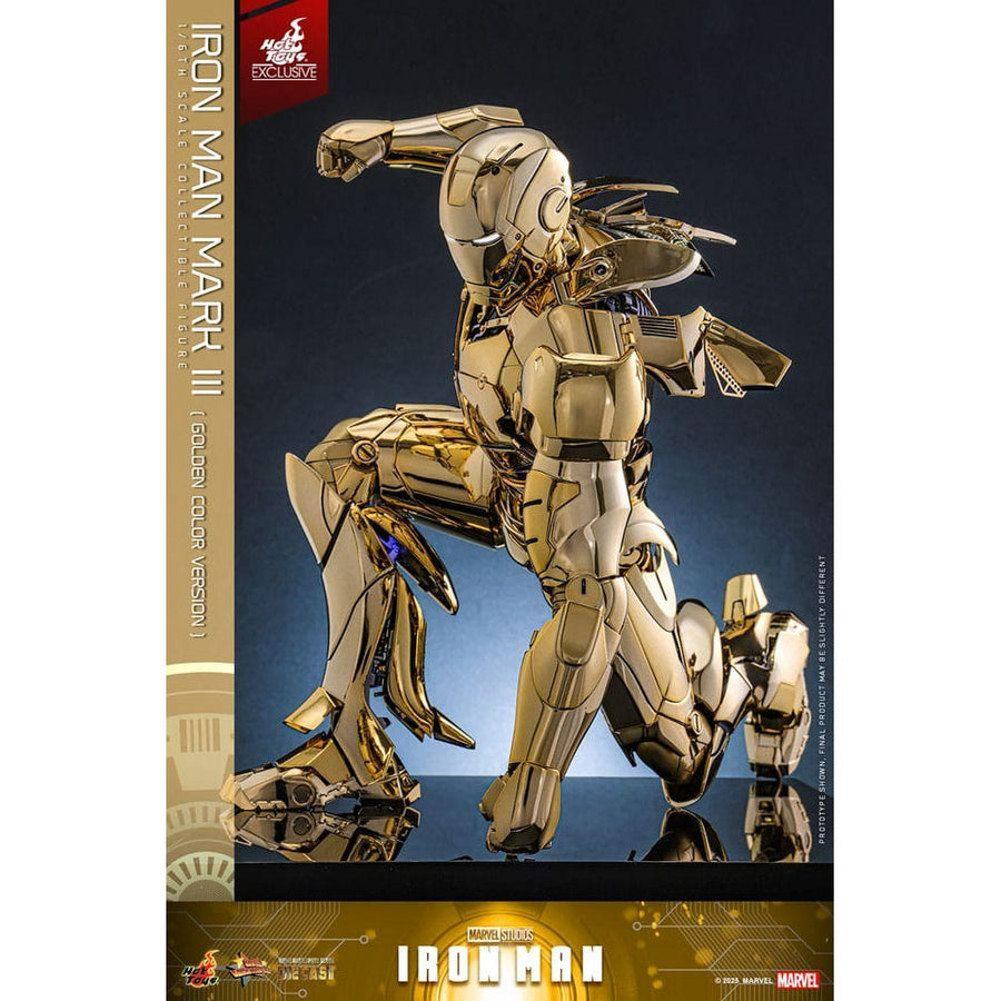 Iron Man Movie Masterpiece Diecast Action Figure 1/6 Iron Man Mark III (Gold Color Version) Hot Toys Exclusive 33 cm - The Happy Toy Store