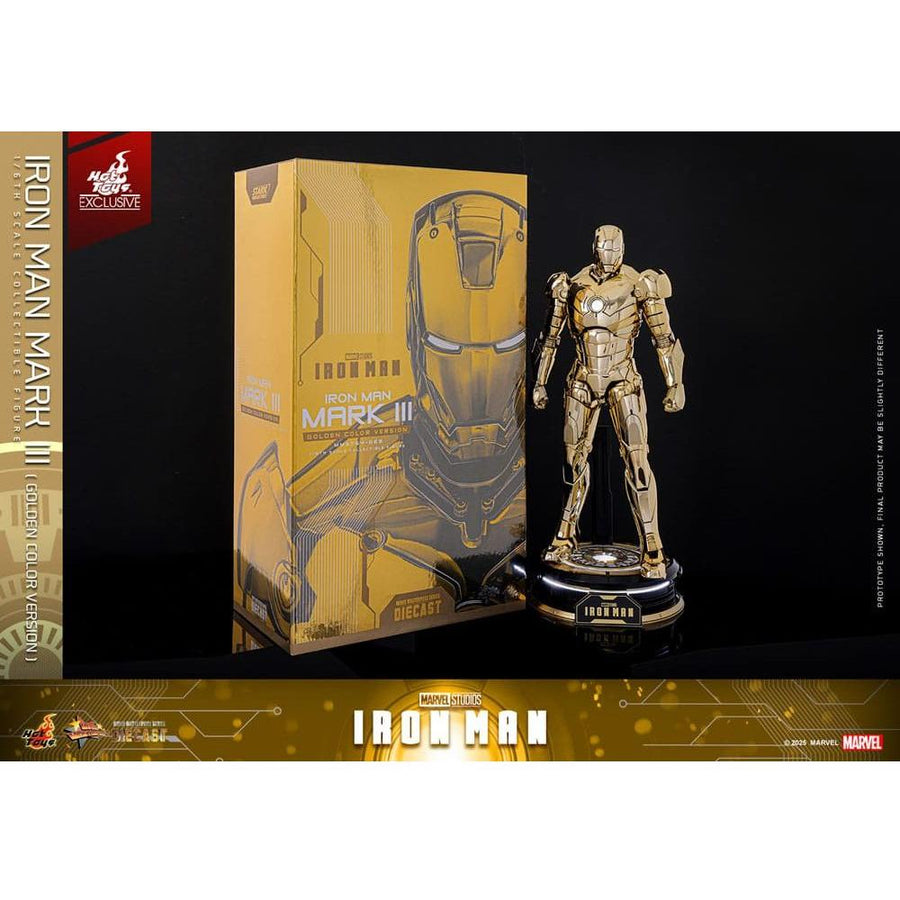 Iron Man Movie Masterpiece Diecast Action Figure 1/6 Iron Man Mark III (Gold Color Version) Hot Toys Exclusive 33 cm - The Happy Toy Store