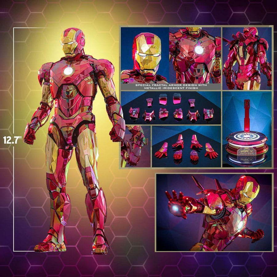 Iron Man Movie Masterpiece Diecast Action Figure 1/6 Iron Man Mark VI (Fractal Armor) Hot Toys Exclusive 33 cm - The Happy Toy Store