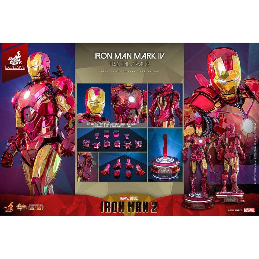 Iron Man Movie Masterpiece Diecast Action Figure 1/6 Iron Man Mark VI (Fractal Armor) Hot Toys Exclusive 33 cm - The Happy Toy Store