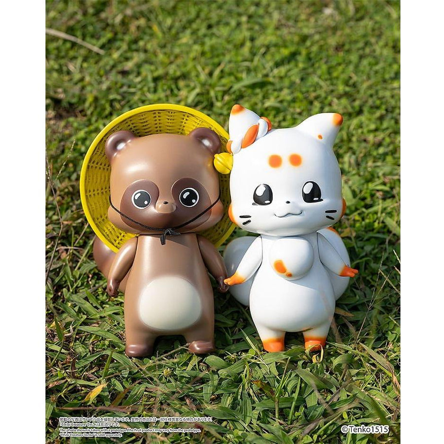 Little Fox with Two Tails Vinyl Figure Chibi Creature Ponkichi 15 cm - The Happy Toy Store