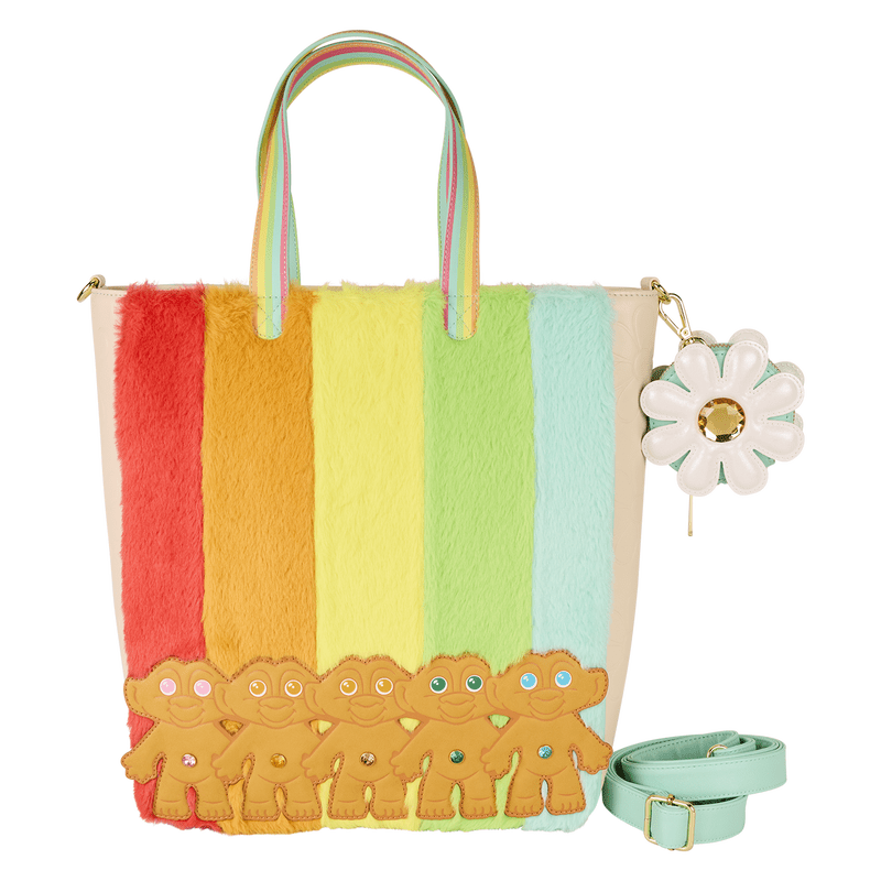 Loungefly Classic Trolls Plush Glitter Tote Crossbody Bag with Coin Bag - The Happy Toy Store