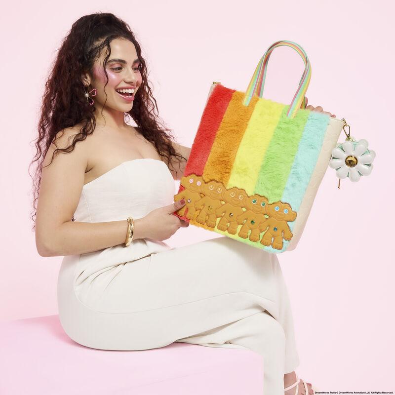 Loungefly Classic Trolls Plush Glitter Tote Crossbody Bag with Coin Bag - The Happy Toy Store