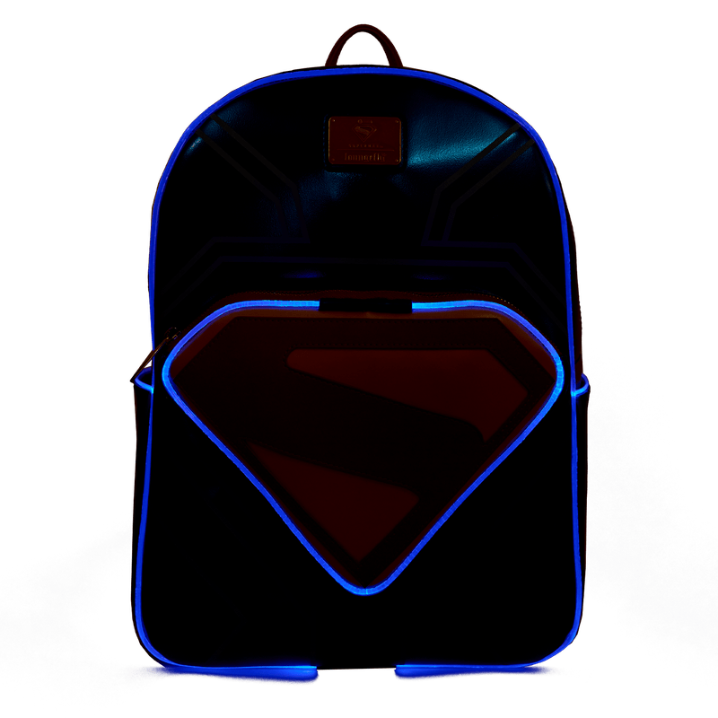 Loungefly DC Comics Superman Light Up Glow Full - Size Backpack - The Happy Toy Store