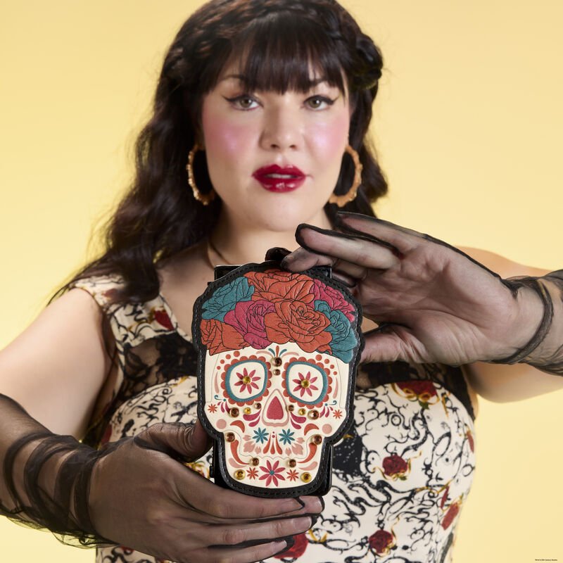 Loungefly Día de los Muertos Sugar Skull Large Card Holder - The Happy Toy Store