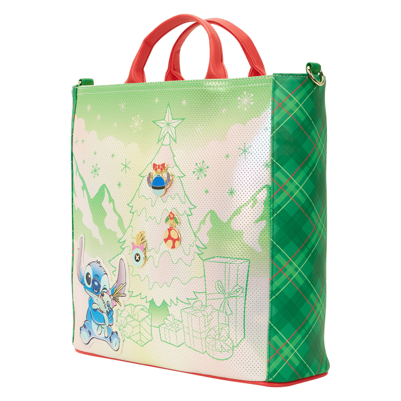 Loungefly Disney Lilo & Stitch Holiday Tote Pin Trader Crossbody Bag - The Happy Toy Store
