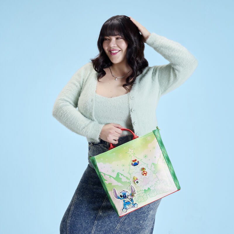 Loungefly Disney Lilo & Stitch Holiday Tote Pin Trader Crossbody Bag - The Happy Toy Store