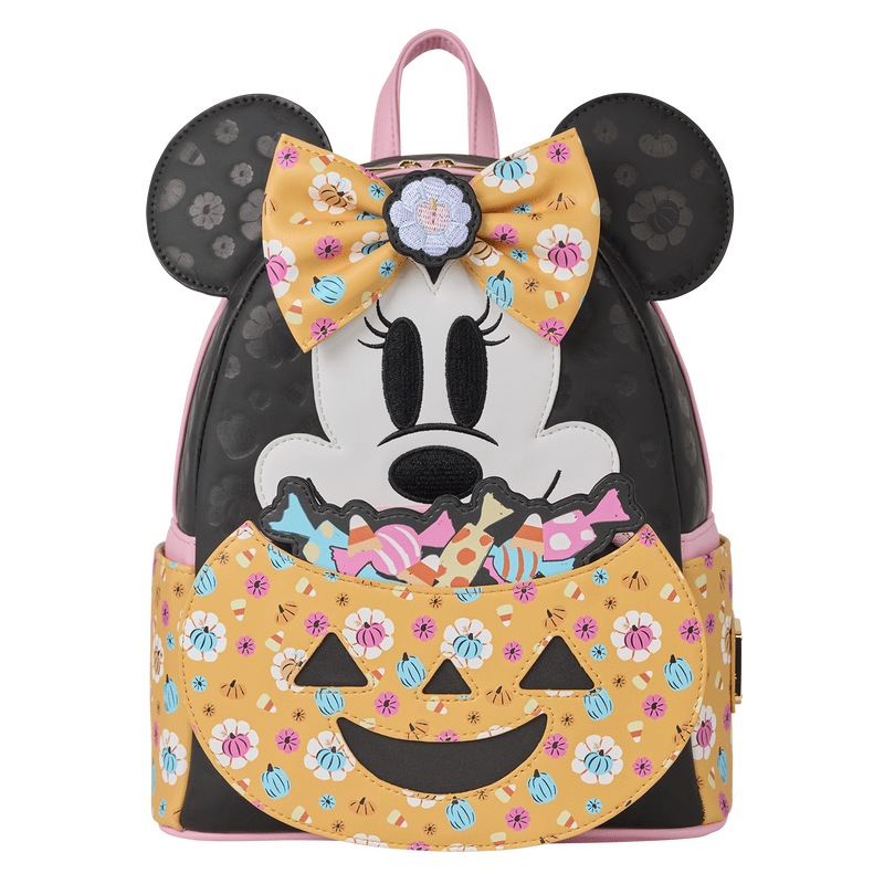 Loungefly Disney Minnie Mouse Cosplay Floral Pumpkin Glow Mini Backpack - The Happy Toy Store