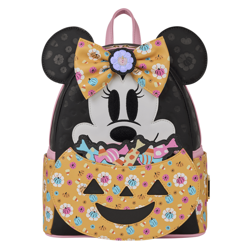 Loungefly Disney Minnie Mouse Cosplay Floral Pumpkin Glow Mini Backpack - The Happy Toy Store