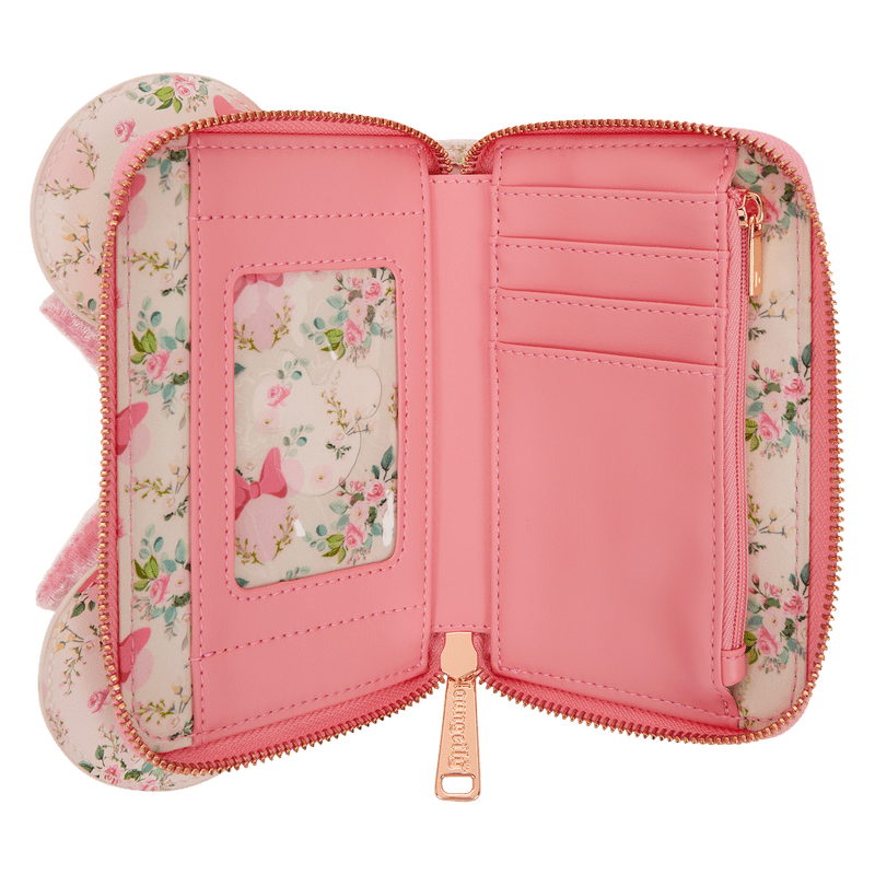 Loungefly Disney Minnie Mouse Floral All - Over Print Zip Around Wallet - The Happy Toy Store