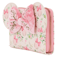 Loungefly Disney Minnie Mouse Floral All - Over Print Zip Around Wallet - The Happy Toy Store