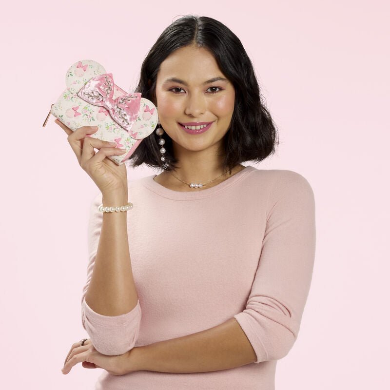 Loungefly Disney Minnie Mouse Floral All - Over Print Zip Around Wallet - The Happy Toy Store