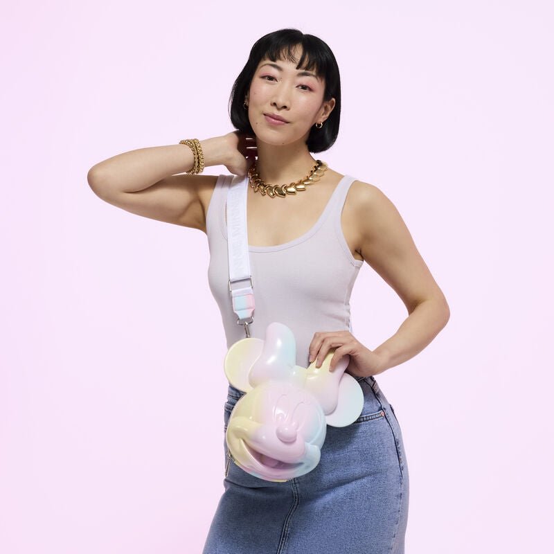 Loungefly Disney Minnie Mouse Pastel Tie - Dye Molded Figural Crossbody Bag - The Happy Toy Store