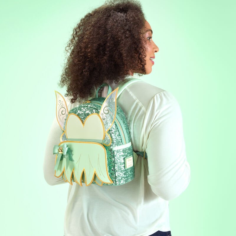 Loungefly Disney Peter Pan Tinker Bell Holiday Cosplay Sequin Mini Backpack - The Happy Toy Store