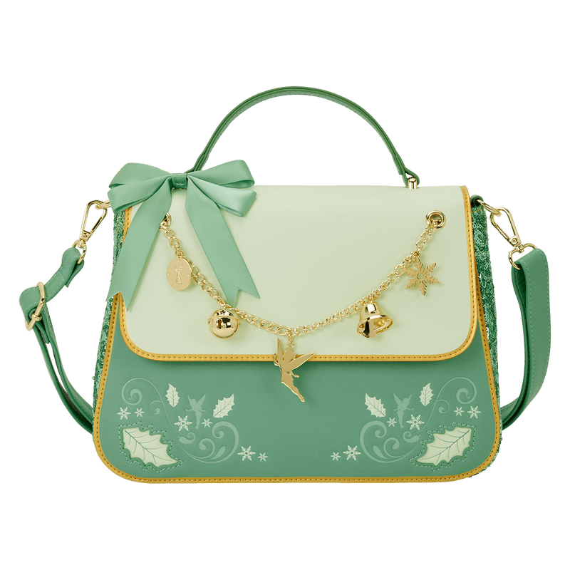 Loungefly Disney Peter Pan Tinker Bell Holiday Sequin Crossbody Bag with Charms - The Happy Toy Store