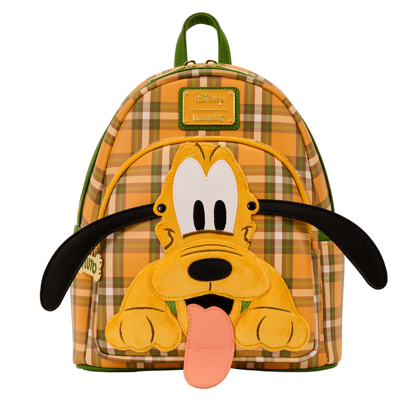 Loungefly Disney Pluto 95th Anniversary Plaid Mini Backpack - The Happy Toy Store