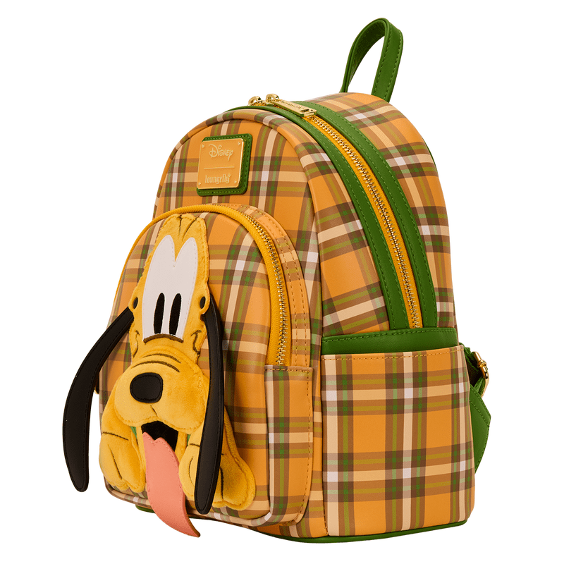 Loungefly Disney Pluto 95th Anniversary Plaid Mini Backpack - The Happy Toy Store