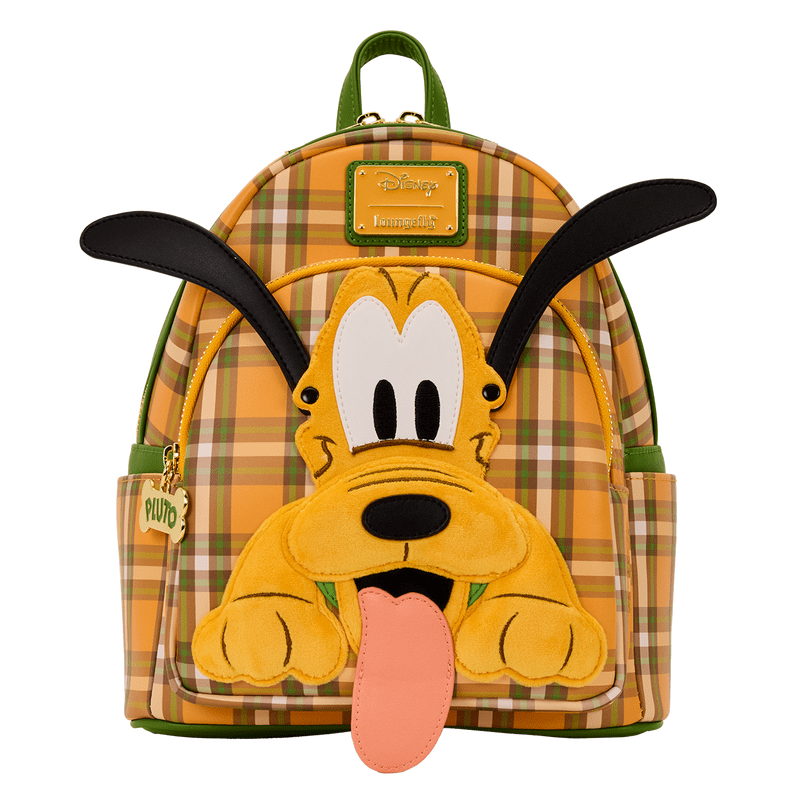 Loungefly Disney Pluto 95th Anniversary Plaid Mini Backpack - The Happy Toy Store