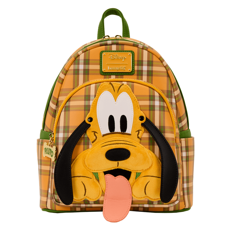 Loungefly Disney Pluto 95th Anniversary Plaid Mini Backpack - The Happy Toy Store