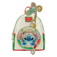 Loungefly Disney Stitch & Scrump Iridescent Holiday Ornament Mini Backpack - The Happy Toy Store