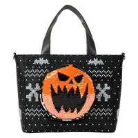 Loungefly Disney The Nightmare Before Christmas Jack Skellington Reversible Sequins Tote Crossbody Bag with Coin Bag - The Happy Toy Store