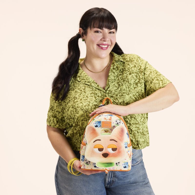 Loungefly Disney Zootopia 2 Nick Wilde Cotton Candy Cosplay All - Over Print Mini Backpack - The Happy Toy Store