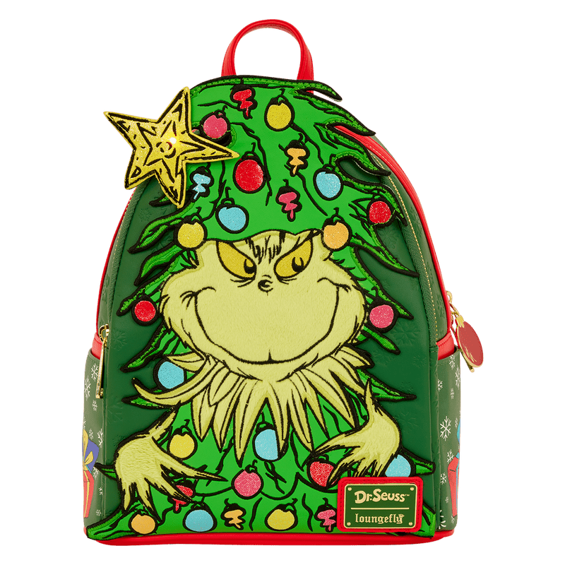 Loungefly Dr. Seuss How the Grinch Stole Christmas! Tree Light Up Plush Mini Backpack - The Happy Toy Store