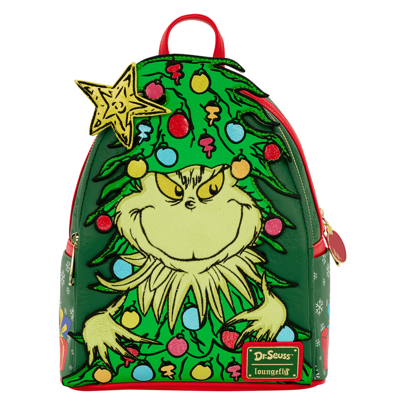 Loungefly Dr. Seuss How the Grinch Stole Christmas! Tree Light Up Plush Mini Backpack - The Happy Toy Store