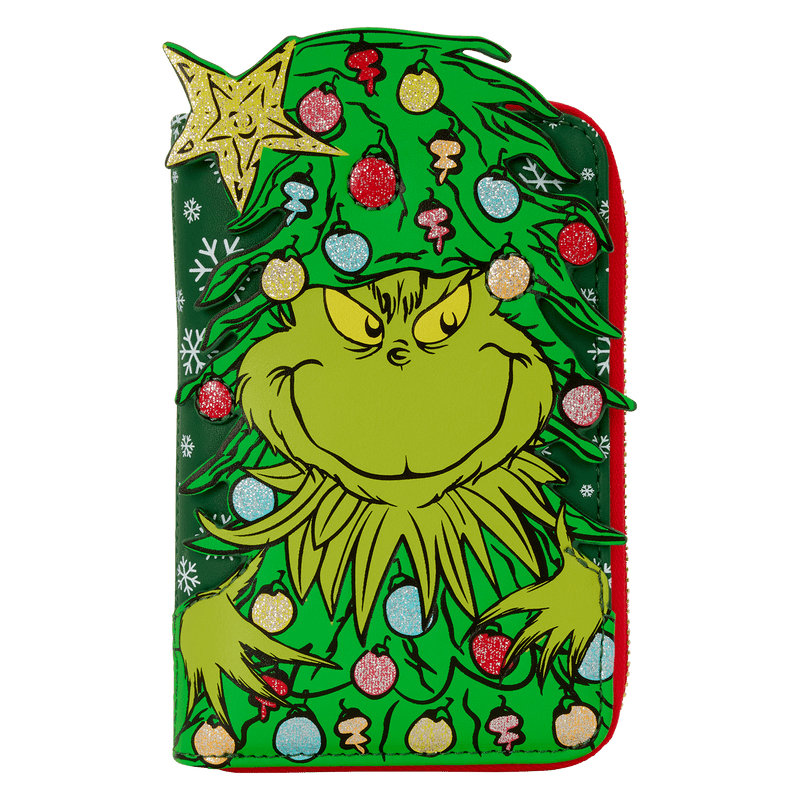 Loungefly Dr. Seuss How the Grinch Stole Christmas! Tree Zip Around Wallet - The Happy Toy Store