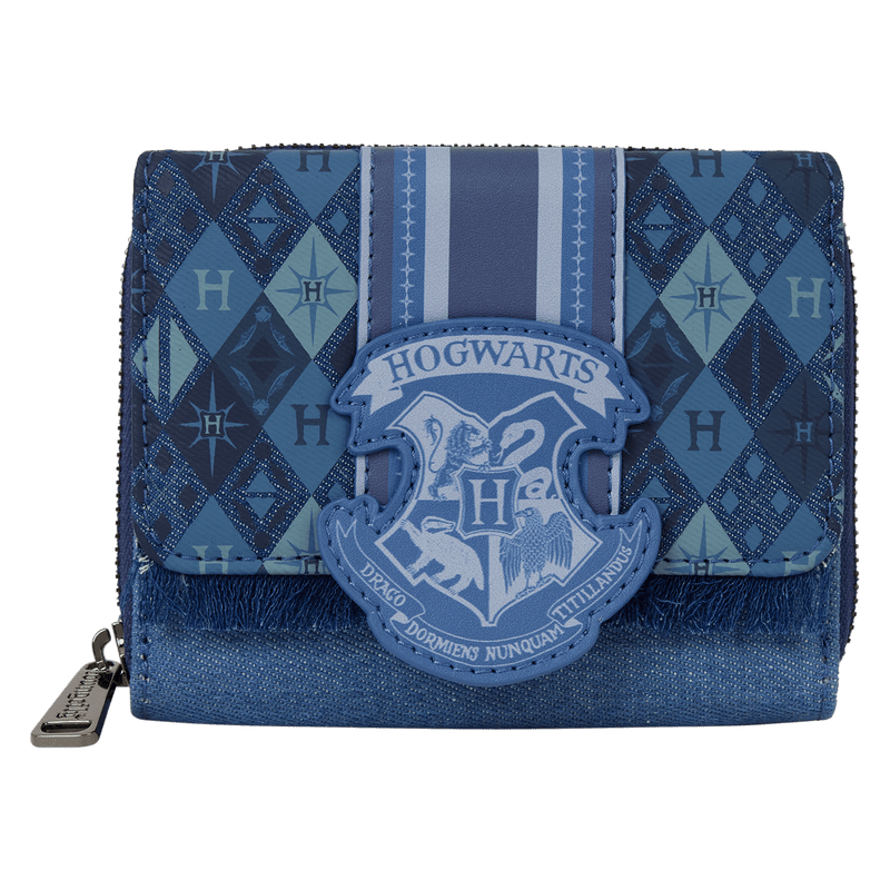 Loungefly Harry Potter Hogwarts Denim Tri - fold Wallet - The Happy Toy Store