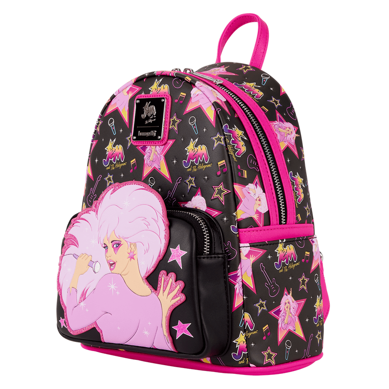 Loungefly Jem and the Holograms Glitter All - Over Print Mini Backpack - The Happy Toy Store