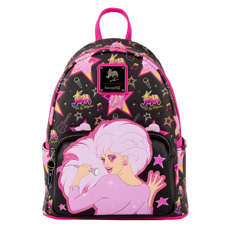 Loungefly Jem and the Holograms Glitter All - Over Print Mini Backpack - The Happy Toy Store