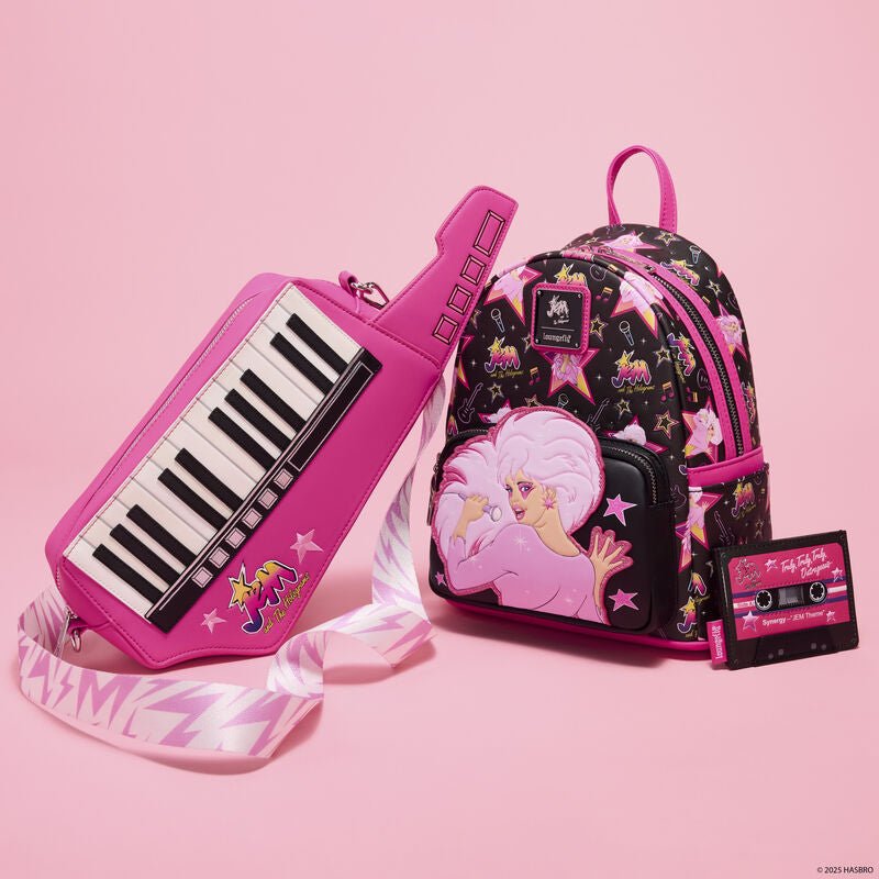 Loungefly Jem and the Holograms Glitter All - Over Print Mini Backpack - The Happy Toy Store