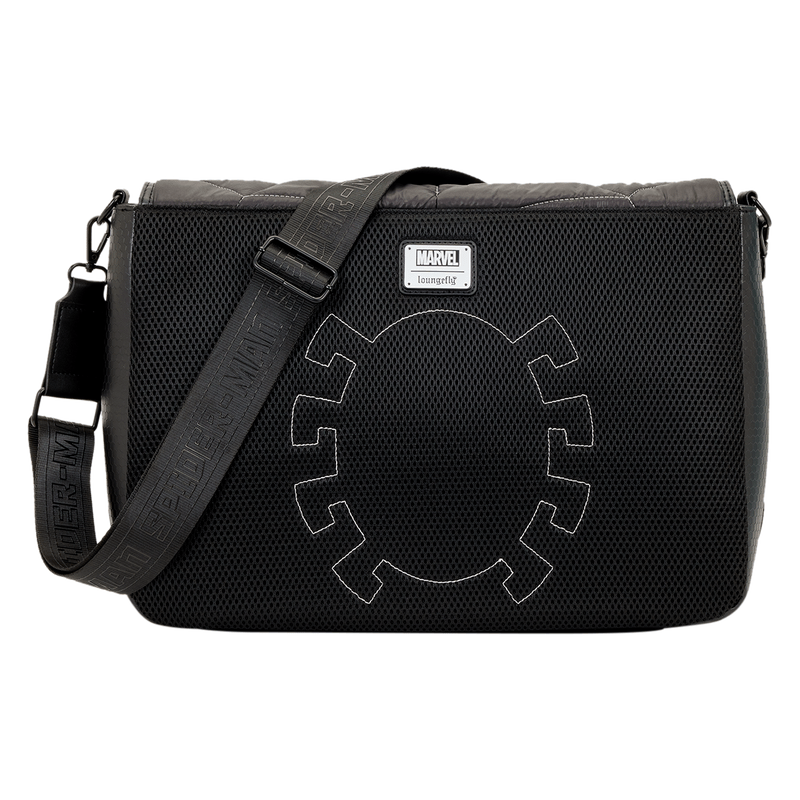 Loungefly Marvel Spider - Man Black & White Suit Quilted Messenger Crossbody Bag - The Happy Toy Store