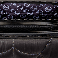 Loungefly Marvel Spider - Man Black & White Suit Quilted Messenger Crossbody Bag - The Happy Toy Store