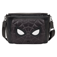 Loungefly Marvel Spider - Man Black & White Suit Quilted Messenger Crossbody Bag - The Happy Toy Store