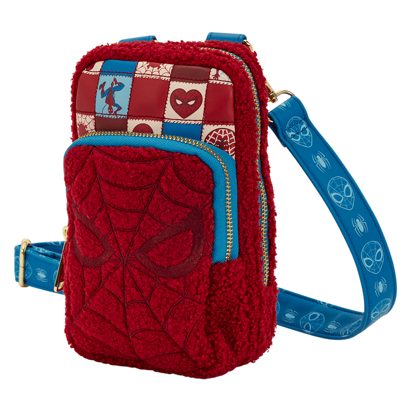 Loungefly Marvel Spider - Man Sherpa Cell Phone Crossbody Bag with Coin Bag - The Happy Toy Store