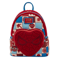 Loungefly Marvel Spider - Man Sherpa Heart Mini Backpack - The Happy Toy Store