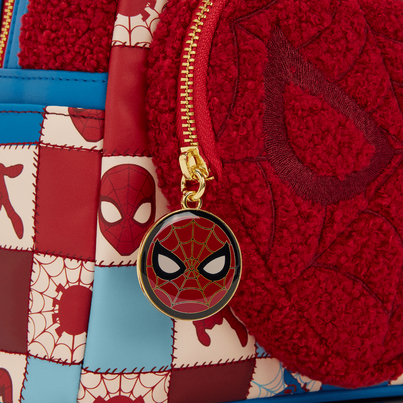 Loungefly Marvel Spider - Man Sherpa Heart Mini Backpack - The Happy Toy Store