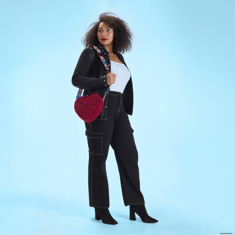 Loungefly Marvel Spider - Man Sherpa Heart Shaped Crossbody Bag - The Happy Toy Store