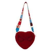 Loungefly Marvel Spider - Man Sherpa Heart Shaped Crossbody Bag - The Happy Toy Store