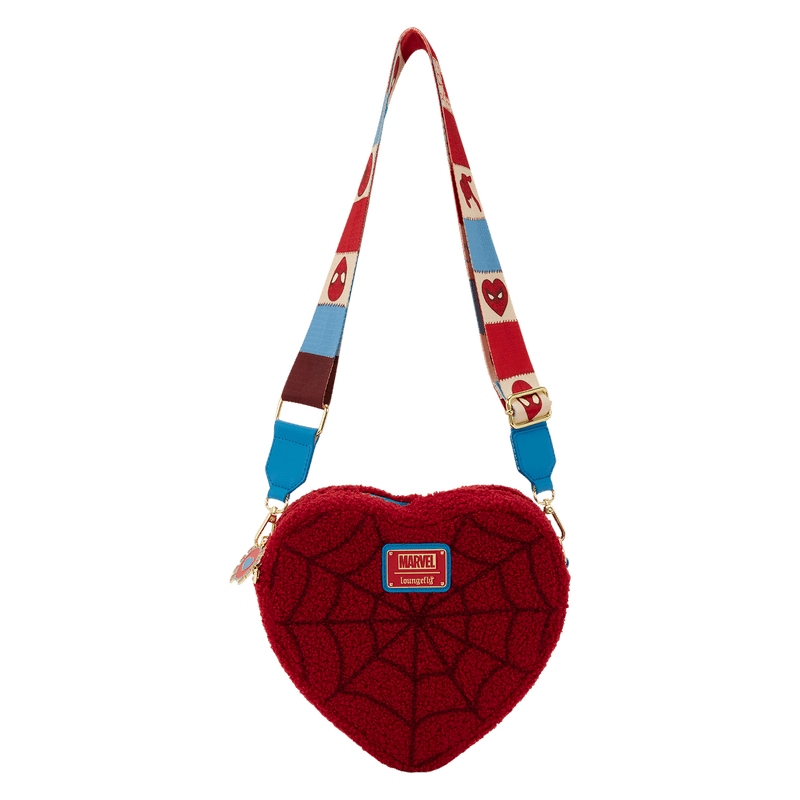 Loungefly Marvel Spider - Man Sherpa Heart Shaped Crossbody Bag - The Happy Toy Store