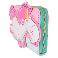 Loungefly Minions Fluffy Unicorn Rainbow Glitter Zip Around Wallet - The Happy Toy Store