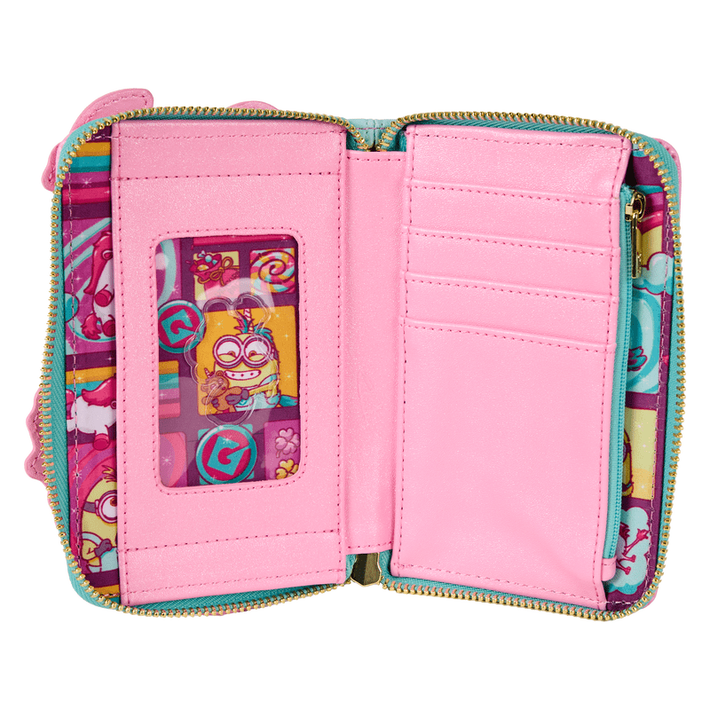 Loungefly Minions Fluffy Unicorn Rainbow Glitter Zip Around Wallet - The Happy Toy Store