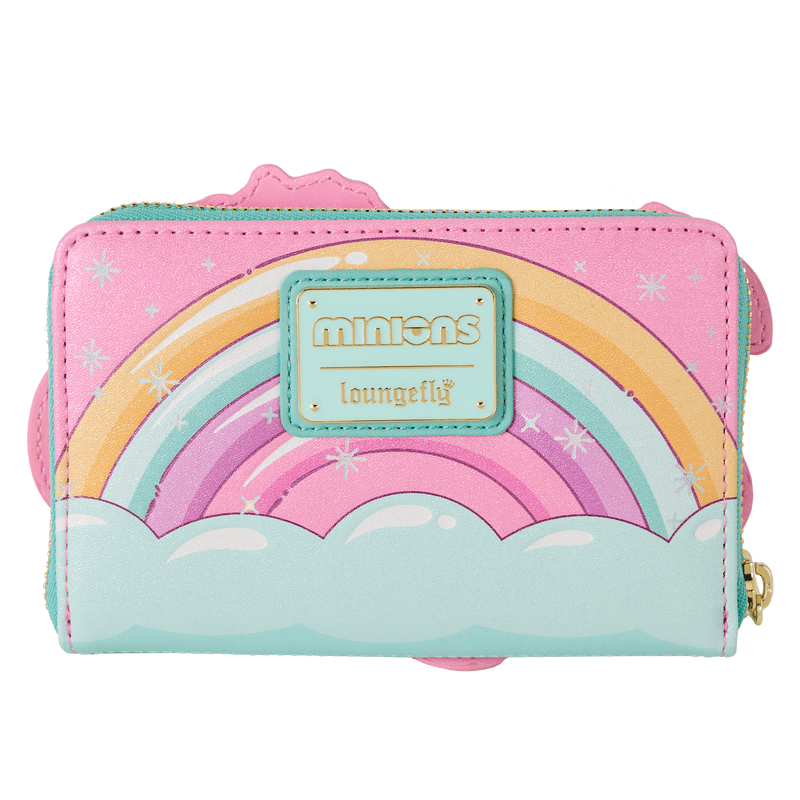 Loungefly Minions Fluffy Unicorn Rainbow Glitter Zip Around Wallet - The Happy Toy Store