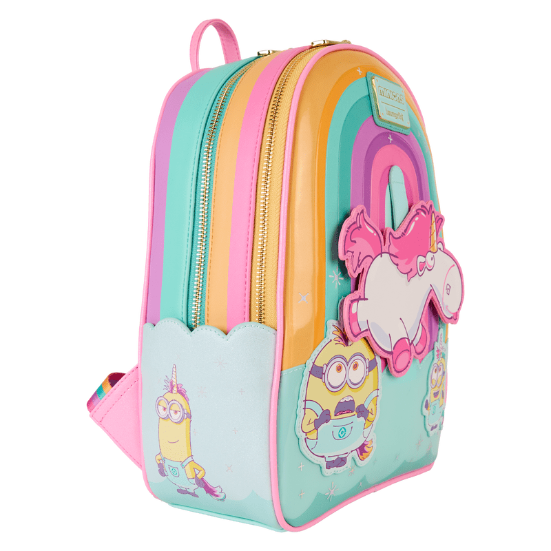 Loungefly Minions Fluffy Unicorn Rainbow Mini Backpack - The Happy Toy Store