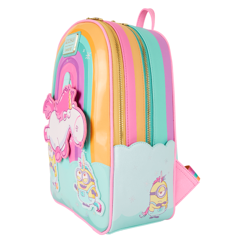 Loungefly Minions Fluffy Unicorn Rainbow Mini Backpack - The Happy Toy Store