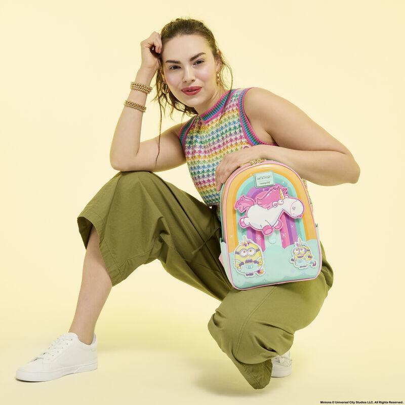 Loungefly Minions Fluffy Unicorn Rainbow Mini Backpack - The Happy Toy Store