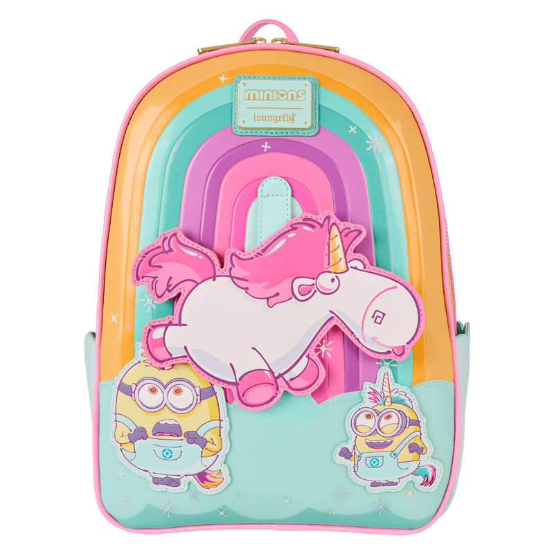 Loungefly Minions Fluffy Unicorn Rainbow Mini Backpack - The Happy Toy Store